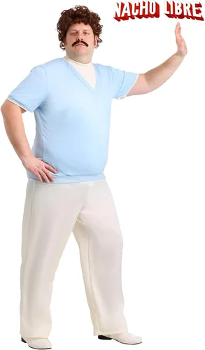 Vista 2 de Disfraz de ocio para adultos de Nacho Libre, Blanco