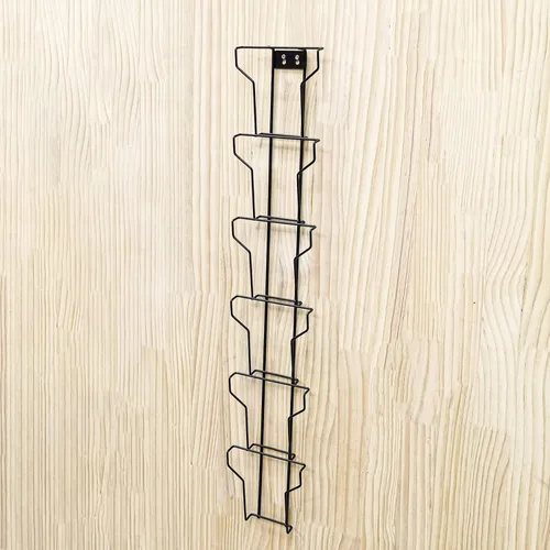 Vista 6 de FixtureDisplays® Soporte de pared 5X7 pulgadas Bolsillo Vertical Retrato Ancho Tarjeta de Felicitación Postal Pantalla Alambre Rack Negro 11716-NF
