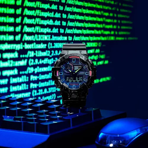 Vista 4 de Casio G-Shock GA700 Gamer's Rainbow Negro