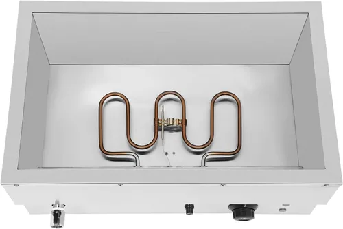 Vista 7 de DYNAMI Calentador de alimentos para bufé comercial de 110 V, mesa de vapor eléctrica grande de acero inoxidable de 3 bandejas con diseño