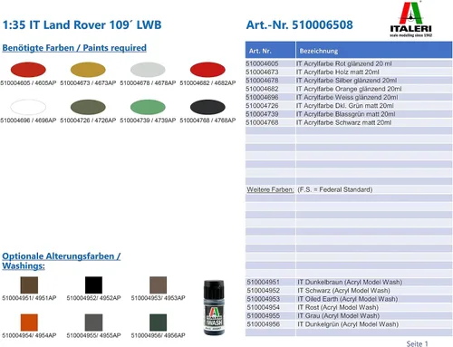 Vista 2 de Italeri 510006508 1: 35 Land Rover 109 Lwb