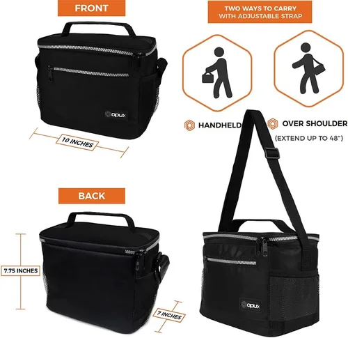Vista 3 de opux Lonchera térmica para hombres y mujeres, bolsa de almuerzo para el trabajo y la escuela, a prueba de fugas, hielera suave tipo tote
