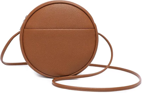 Vista 44 de Bolso circular para mujer, bolso cruzado redondo con cremallera Verde militar/nailon