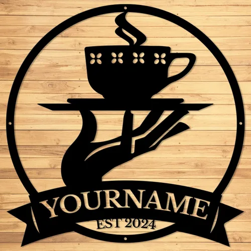 Vista 17 de Letreros metálicos con nombre de barra de café personalizados, letrero de metal de la casa de café soldado, letreros de cobertizo personalizados