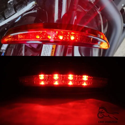Vista 4 de DREAMIZER Luz Trasera LED para Motocicleta, Borde del Guardabarros, Luz de Freno con Señales de Giro para Sportster XL883N XL1200N XL1200V XL1200X