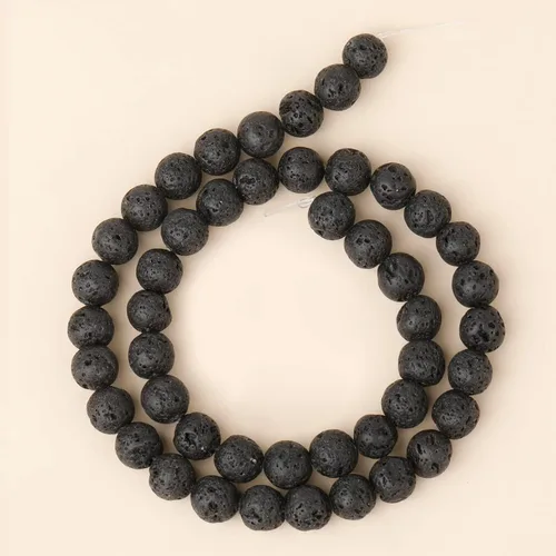 Vista 16 de Cuentas redondas sueltas de hematita negra natural de 0.236 pulgadas, poder curativo para hacer joyas, pulseras y collares
