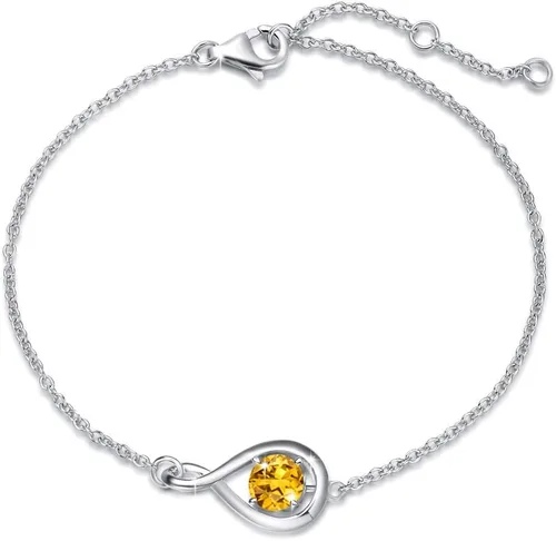 Vista 7 de FANCIME 925 Sterling Silver Infinity Birthstone Bracelets for Women abr-04