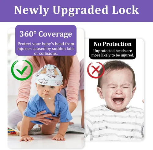 Vista 7 de Protector de Cabeza para Bebé Casco de Seguridad Ajustable para Niños Pequeños, Cojín Protector para la Cabeza Anticolisión con Cierre de Gancho