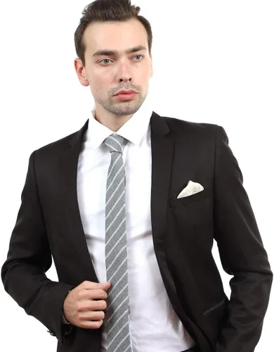 Vista 19 de JESLANG Corbata de algodón y lino de 2.56 pulgadas para hombre, perfecta para ocasiones formales e informales