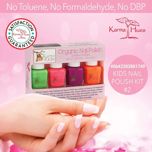 Vista 4 de Karma - Juego de esmaltes de uñas para niños, n.º 2, esmalte de uñas natural seguro para niñas pequeñas, no tóxico, vegano y libre de crueldad