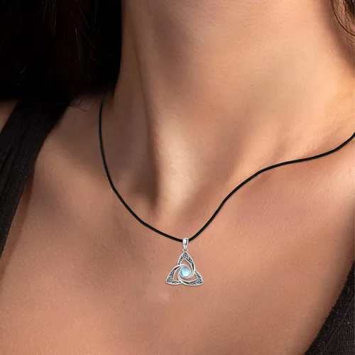 Vista 3 de TUGHRA S925 Sterling Silver Pendant Necklaces for Women Moonstone Necklaces Dainty Moonstone Necklace Jewelry Gifts for Her Women Teen Girls