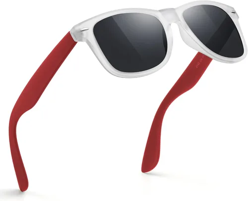 Vista 64 de FEIDUSUN Lentes de sol polarizados para hombre y mujer, lentes de sol retro negros para conducir, pescar, protección UV