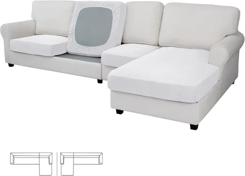 Vista 50 de Easy-Going - Funda de cojín elástica individual para sofá biplaza, sillón, funda de cojín protectora, suave, flexible con parte inferior elástica