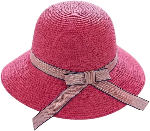 Vista 11 de Sombrero de paja de verano con protección UV, ala ancha, transpirable, visera de playa, sombreros para mujer Beige