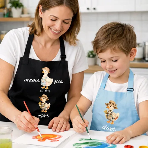Vista 3 de Delantales personalizados con monograma para hombres, mujeres, regalos personalizados para el día de la madre, delantal impermeable para mamá