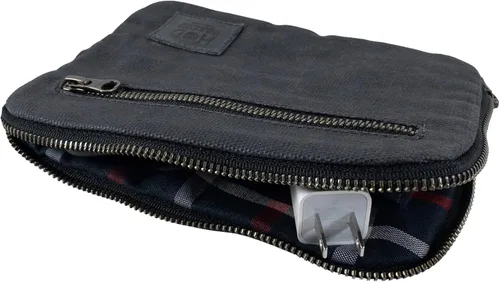 Vista 2 de Hide & Drink, Bolsa de equipo con cremallera, bolsa de camping, accesorio de viaje, bolsa multiusos, lona encerada y cuero de grano completo