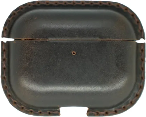 Vista 10 de JJNUSA Funda de cuero vintage genuino envejecido para Airpods Pro 3 3ª generación (2025) Funda protectora con carga inalámbrica compatible con Marrón