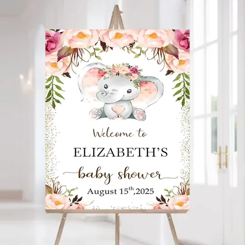 Vista 25 de Letrero de bienvenida personalizado para baby shower, cartel de bienvenida de safari para baby shower, letrero de baby shower de animales