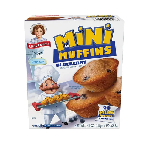 Vista 3 de Little Debbie Paquete variado de mini muffins, pastel de cumpleaños, arándanos, chispas de chocolate (1 caja cada uno)