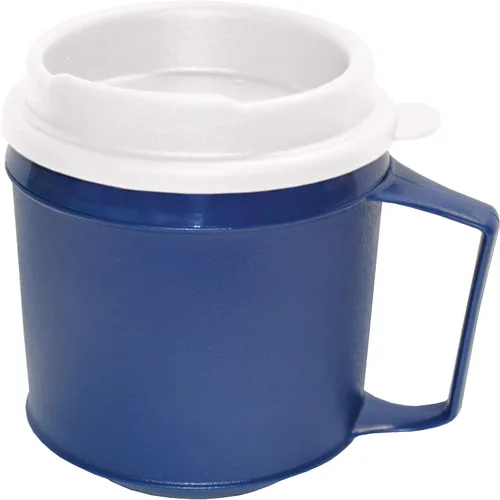 Vista 6 de Rehabilitation Advantage Taza de plástico aislada con tapa de vaso (8 onzas), azul, sin