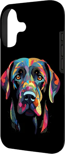 Vista 2 de Labrador Retriever - Carcasa para iPhone 17, diseño de cara de perro, color negro