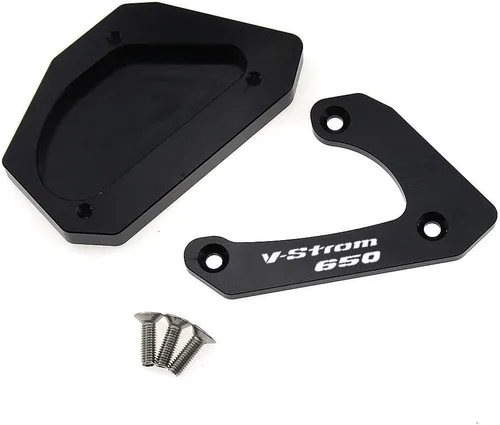 Vista 2 de Soporte de pie para motocicleta, ampliador lateral, soporte de extensión compatible con Suzuki V-Strom 650 DL650 2012-2021 (negro)