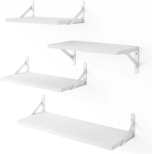 Vista 9 de YGEOMER Estantes flotantes para pared, estantes de pared negros de diferentes tamaños para sala de estar, baño, dormitorio, cocina, decoración