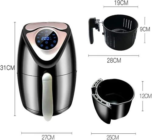 Vista 2 de Freidora de aire sin humos Máquina automática de papas fritas de alta capacidad para el hogar multifunción