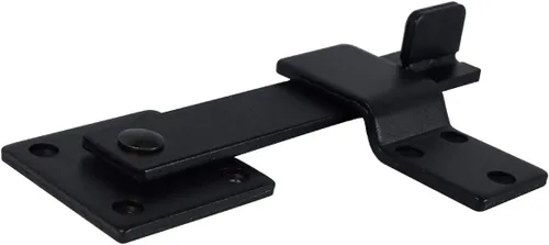 Vista 4 de Cerradura de puerta de granero de 5.5 pulgadas, hierro forjado resistente, negro mate