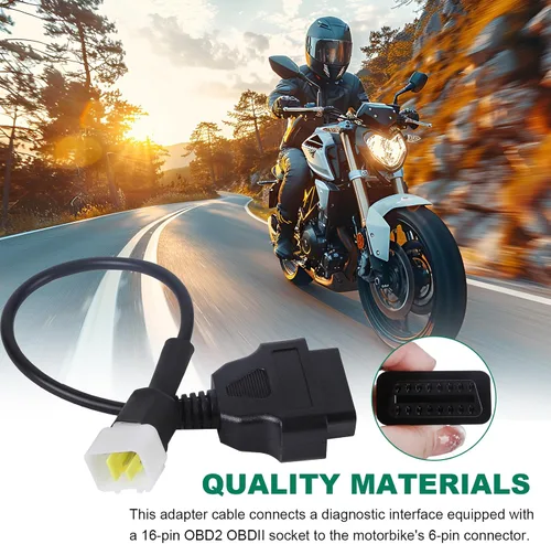 Vista 3 de Cable OBD apto para Delphi 6pin a 16pin adaptador de motocicleta, conector OBD2 compatible con Obd1 a Obd2 escáner herramienta de diagnóstico