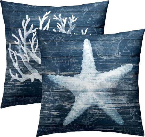 Vista 13 de Juego de 2 fundas de almohada rústicas de 16 x 16 pulgadas / 16.0 x 16.0 in., juego de 2 fundas de almohada cuadradas de algodón con diseño
