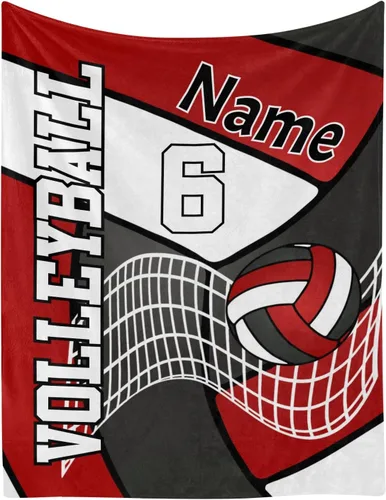 Vista 7 de Manta de bebé personalizada de voleibol deportivo con nombre, manta de forro polar suave para niñas y niños, recién nacidos, regalo de cumpleaños