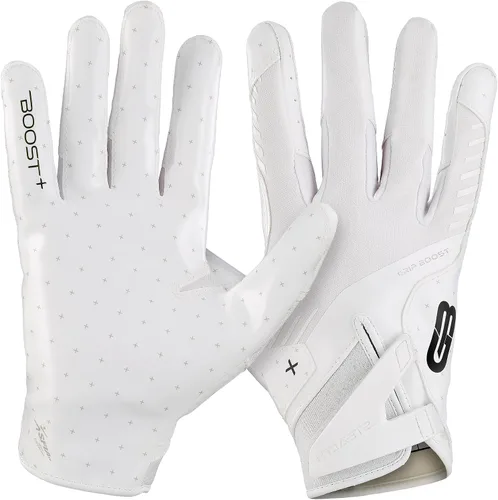 Vista 20 de Guantes de fútbol Grip Boost - Tecnología Stealth 6.0 Boost Plus adhesiva sólida - Guantes de fútbol para receptores amplios, tallas para hombres