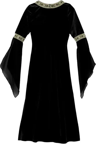 Vista 7 de YUUMIN Disfraz de princesa medieval para niñas, disfraz renacentista, vestido retro para Halloween, cosplay