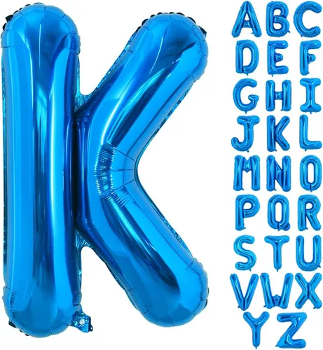 Vista 10 de Globos TONIFUL de 40 pulgadas, grandes, azules, con letras B gigantes, globos de alfabeto de papel de aluminio, mylar, grandes globos