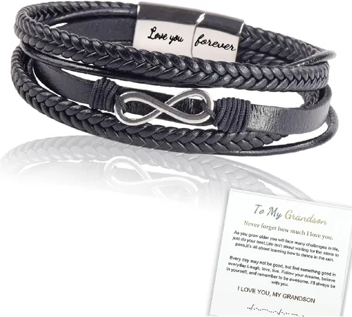 Vista 44 de Pulsera de cuero para hombre (mahua/matikou/yuanquan/8 Infinity)
