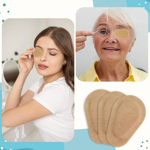 Vista 6 de 50 parches adhesivos para los ojos, parches para los ojos para adultos, parche desechable sin látex, vendajes adhesivos para bebés, niños y niñas