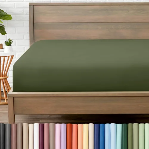 Vista 16 de Bare Home - Sábana bajera de microfibra 1800 muy suave y duradera, para colchones altos tamaño individual, color blanco Deep Pockets 6 to 15