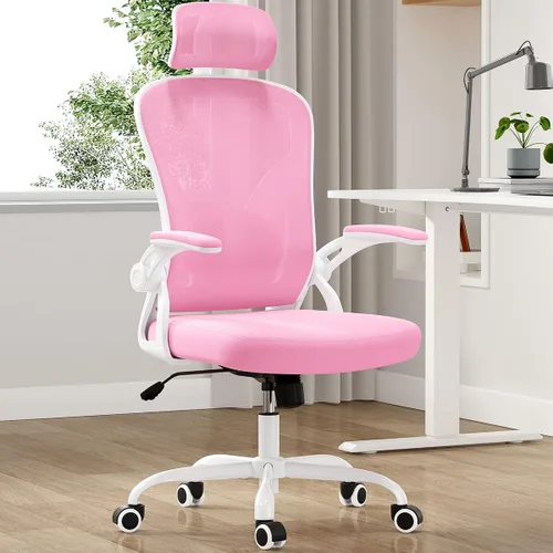 Vista 9 de Office Chair Ergonomic Desk Chair, 300LBS Capacity, High Back Computer Chair with Lumbar Support, Flip-up Armrests Swivel Task Chairs for Long Hours