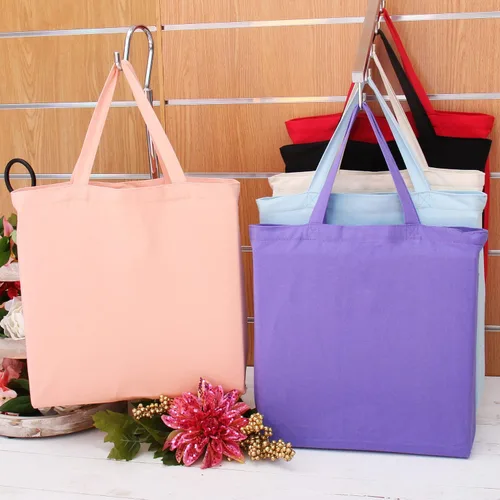 Vista 5 de Threadart - Bolsas reutilizables de lona 100% algodón resistentes Paquete de 3 Con asas fuertes que soportan hasta 40 libras Respetuosas