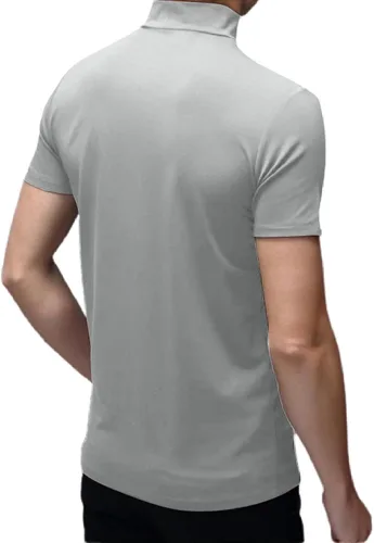 Vista 4 de Rela Bota Camisetas de moda para hombre, ropa interior térmica, camisetas de media manga corta de cuello alto, ajuste delgado, básicas