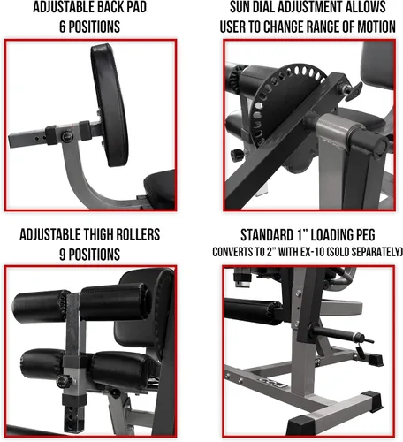 Vista 9 de Valor Fitness CC-4 aparato para musculación de piernas ajustable