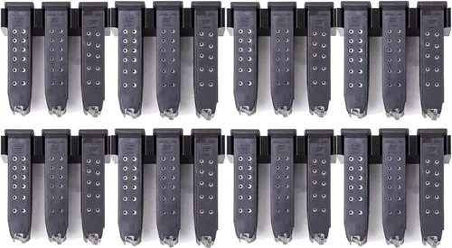 Vista 3 de Soporte de cargador compatible con Glock 17 19 26 31 32 33 34 – Exhibición de pared y estante de almacenamiento para pistola – 1 soporte para 3 1