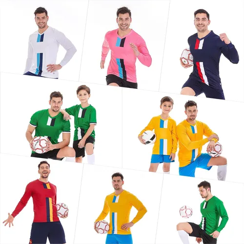 Vista 2 de Camiseta de fútbol personalizada para niños/niños/niñas/hombres/mujeres, camiseta y pantalón corto de fútbol personalizado con número de nombre
