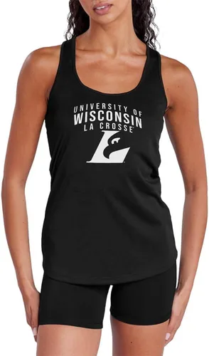 Vista 174 de Camiseta deportiva sin mangas oficial de NCAA Collegiate para mujer, con espalda cruzada, colección con logotipo primario