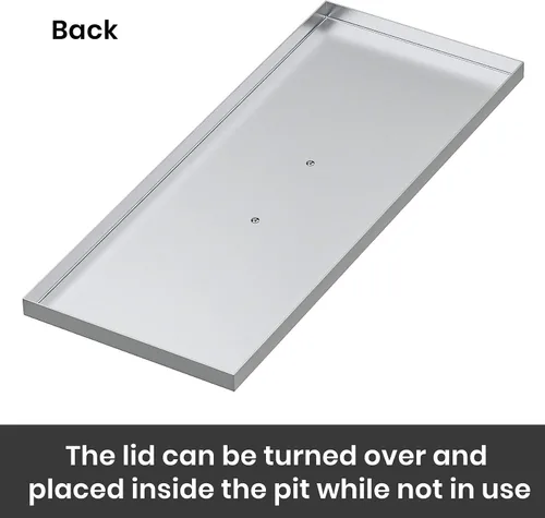 Vista 5 de Stanbroil Cubierta de Bandeja Quemador para Fogata 27" x 11", Se Adapta a Bandeja Quemador Empotrable Rectangular de 24 x 8 Pulgadas, Acero