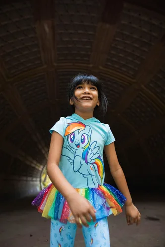Vista 2 de My Little Pony Rainbow Dash Pinkie Pie - Camiseta y leggings para cosplay para niñas de niños pequeños a niños grandes