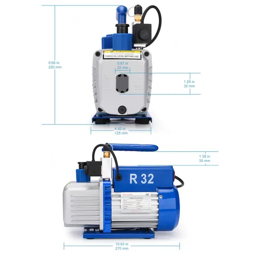 Vista 3 de stonylab Bomba de vacío rotatoria de paleta de una sola etapa de 3 CFM con válvula solenoide para refrigerante de CA HVAC