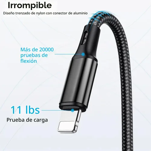 Vista 4 de Puxnoin Cable de carga múltiple 5 en 1, paquete de 2 unidades, cable de 4 pies, cargador múltiple USB C universal con conectores USB C/Micro USB