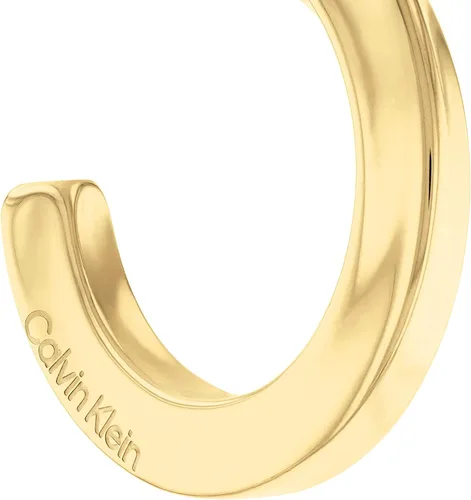 Vista 2 de Calvin Klein - Aretes de aro de acero inoxidable para mujer elegancia escultural elegante con un toque femenino